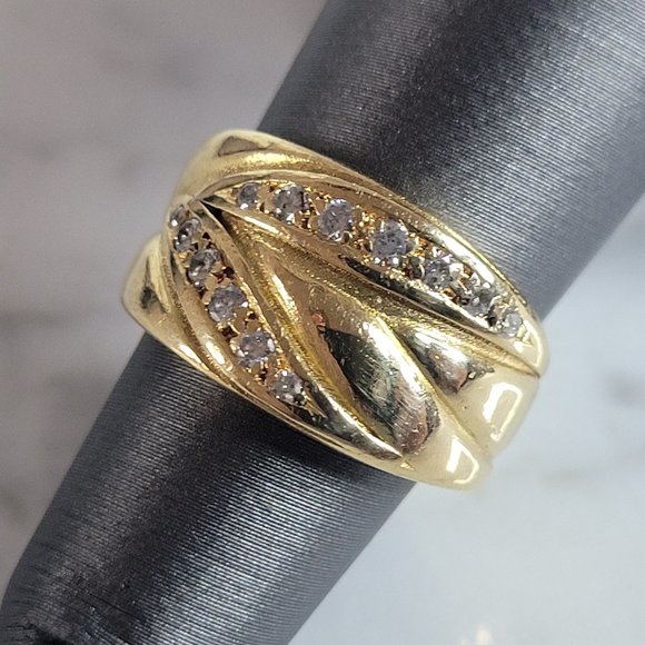 Womens Vintage Estate 18K Gold Bruno Guidi Designer Diamond Ring 5.5g E6932